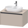 Duravit Ketho 2 wastafelonderbouwkast incl. consoleplaat met 1 lade 80x55x45.9cm met handgreep antraciet taupe supermat SW772424
