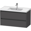 Duravit Ketho 2 wastafelonderbouwkast met 2 laden 98.4x45.5x54.9cm met grepen antraciet grafiet mat SW772366