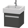 Duravit Ketho Wastafelonderkast 45x44x41cm 1 lade Standaard greep met softclose spaanplaat Grafiet Mat 0280152