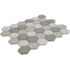 The Mosaic Factory London mozaïektegel - 28.2x32.1cm - wand en vloertegel - Zeshoek/Hexagon - Porselein White mix Mat SW382566