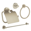 GROHE Essentials accessoireset 4-delig met handdoekring, handdoekhouder, handdoekhaak en toiletrolhouder met klep Brushed nikkel SW529120