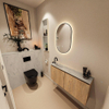 MONDIAZ TURE-DLUX 100cm toiletmeubel Washed Oak. EDEN wastafel Opalo positie links. Met 1 kraangat. SW1104652