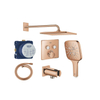 Grohe Grohtherm regendoucheset inbouw - hoofddouche vierkant - handdouche vierkant - gebogen wandarm - warm sunset SW1235216