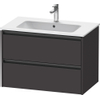 Duravit Ketho 2 wastafelonderbouwkast met 2 laden 81x48x55cm met grepen antraciet grafiet supermat SW772970