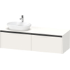 Duravit Ketho 2 wastafelonderbouwkast incl. consoleplaat met 2 laden voor waskom links 160x55x45.9cm met handgrepen antraciet wit supermat SW771993