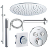 GROHE Grohtherm Regendoucheset opbouw - hoofddouche 20cm - 2 functies - handdouche staaf 1 stand - plafondarmglijstang 90 cm - chroom SW811910