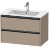 Duravit Ketho 2 wastafelonderbouwkast met 2 laden 81x48x55cm met grepen antraciet Linnen mat SW772118