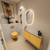MONDIAZ TURE-DLUX 100cm toiletmeubel Ocher. EDEN wastafel Opalo positie links. Met 1 kraangat. SW1104446