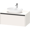 Duravit Ketho 2 wastafelonderbouwkast incl. consoleplaat met 1 lade 100x55x45.9cm met handgreep antraciet wit supermat SW772739