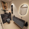MONDIAZ TURE-DLUX 120cm toiletmeubel Dark Grey. EDEN wastafel Lava positie rechts. Zonder kraangat. SW1103784