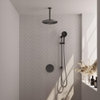 BRAUER Gunmetal Edition thermostatische Inbouw Regendouche - 3-weg - rond - set 96 - 30cm hoofddouche - plafondarm - 3-standen handdouche - doucheslang - geïntegreerde glijstang - gunmetal geborsteld PVD SW1159139