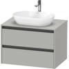 Duravit Ketho 2 wastafelonderbouwkast incl. consoleplaat met 2 laden 80x55x56.8cm met handgrepen antraciet betongrijs mat SW771878