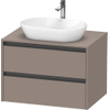 Duravit Ketho 2 wastafelonderbouwkast incl. consoleplaat met 2 laden 80x55x56.8cm met handgrepen antraciet basalt mat SW772202