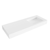 Mondiaz AVON Vrijhangende wastafel - 120cm - wasbak rechts - rand 12cm - Solid surface Talc SW430303