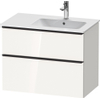 Duravit D-Neo wastafelonderkast 81x62.5x46.2cm 2 lades wit Hoogglans SW640805