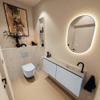 MONDIAZ TURE-DLUX 120cm toiletmeubel Clay. EDEN wastafel Opalo positie rechts. Met 1 kraangat. SW1104239