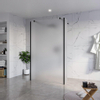 Fortifura Galeria Vrijstaande Inloopdouche - 120x200cm - Glas mat - antikalk - 8mm veiligheidsglas - 2 zijwanden 40cm - wandsteunen en hoekprofielen - Zwart mat SW993130
