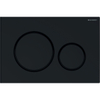 Geberit Sigma20 bedieningsplaat - 2-toets spoeling - ronde knoppen - zwart/matzwart/zwart SW420725