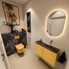 MONDIAZ TURE-DLUX 80cm toiletmeubel Ocher. EDEN wastafel Lava positie rechts. Zonder kraangat. SW1103878