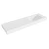 Mondiaz CLOUD Talc Vrijhangende wastafel - 160cm - wasbak rechts - rand 12cm - Solid surface Talc SW425608
