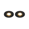 QAZQA Shed Inbouwspot - set van 2 - 8.5x8.5cm - IP54 - rond - mat zwart SW1210147