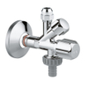 GROHE hoekstopkraan knel met teflon dichtingsring 1/2 x3/8 met kunststof greep chroom SW32010