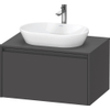 Duravit Ketho 2 wastafelonderbouwkast incl. consoleplaat met 1 lade 80x55x45.9cm met handgreep antraciet grafiet mat SW772977