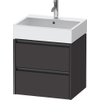 Duravit Ketho 2 wastafelonderbouwkast - 2 laden - 58.4x46x54.9cm - grepen antraciet - grafiet supermat SW772980