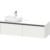 Duravit Ketho 2 wastafelonderbouwkast incl. consoleplaat met 2 laden voor waskom links 160x55x45.9cm met handgrepen antraciet wit mat SW772076