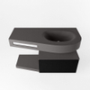 MONDIAZ RIVA Badkamermeubelset - 100x50x30cm - 1 lade - MDF Urban mat - push to open - 1 kraangat - wasbak rechts - solid surface darkgrey SW702626