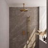 Brauer Gold Edition Regendoucheset inbouw - hoofddouche 30 cm - 2 functies - glijstang - inclusief inbouwdeel - handdouche Staaf 1 stand - PVD - geborsteld goud SW547698
