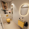 MONDIAZ TURE-DLUX 40cm toiletmeubel Ocher. EDEN wastafel Frappe positie rechts. Zonder kraangat. SW1102845
