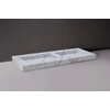 Forzalaqua Palermo Doppio wastafel 140.5x51.5x9cm Rechthoek 2 kraangaten 2 wasbakken Natuursteen Carrara gepolijst SW230718