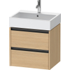 Duravit Ketho 2 wastafelonderbouwkast - 2 laden - 58.4x46x54.9cm - grepen antraciet - natuur eiken mat SW772803