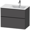 Duravit D-Neo wastafelonderkast 81x62.5x46.2cm 2 lades Grafiet Mat SW640834