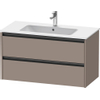 Duravit Ketho 2 wastafelonderbouwkast met 2 laden 101x48x55cm met grepen antraciet basalt mat SW771996