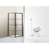 Saniclass Bellini douchecabine 80x80cm veiligheidsglas frame lines aan buitenzijde met anti kalk zwart mat SW543439