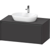 Duravit Ketho 2 wastafelonderbouwkast incl. consoleplaat met 1 lade 100x55x45.9cm met handgreep antraciet grafiet supermat SW772339