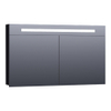 BRAUER Promise spiegelkast - 120x70x15cm -- met directe verlichting - 2 enkelzijdige spiegeldeuren - mat zwart SW371660