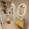 MONDIAZ TURE-DLUX 60cm toiletmeubel Ocher. EDEN wastafel Opalo positie links. Zonder kraangat. SW1104400