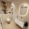 MONDIAZ TURE-DLUX 80cm toiletmeubel Talc. EDEN wastafel Ostra positie rechts. Zonder kraangat. SW1104643