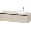 Duravit Ketho 2 wastafelonderbouwkast incl. consoleplaat met 2 laden voor waskom rechts 160x55x45.9cm met handgrepen antraciet taupe supermat SW773110