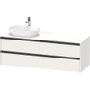 Duravit Ketho 2 wastafelonderbouwkast incl. consoleplaat met 4 laden voor waskom links 160x55x56.8cm met handgrepen antraciet wit supermat SW772724