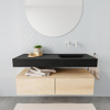 MONDIAZ ALAN 120cm - onderkast - washed oak - 2 lades - vrijhangende wastafel - wasbak rechts - 0 kraangaten - urban SW408581