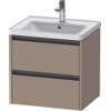 Duravit Ketho 2 wastafelonderbouwkast met 2 laden 58.4x45.5x54.9cm met grepen antraciet Linnen mat SW772483