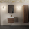 Mondiaz Aivy badmeubelset - 60x45x50cm - 1 kraangat - 1 wasbak talc Solid surface - Midden - 2 lades - Met spiegelkast - Melamine Mocha SW892166