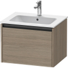 Duravit Ketho 2 wastafelonderbouwkast met 1 lade 61x48x44cm met greep antraciet eiken terra mat SW772040