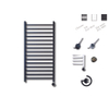 Sanicare Qubic Elektrische Design Radiator - 126.4 x 60 cm - 773 Watt - thermostaat zwart rechtsonder - zwart mat SW420072