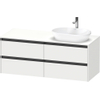 Duravit Ketho 2 wastafelonderbouwkast incl. consoleplaat met 4 laden voor waskom rechts 140x55x56.8cm met handgrepen antraciet wit mat SW773016