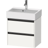 Duravit Ketho 2 Wastafelonderkast - 2 laden - 58.4x39x54.9cm - grepen antraciet - wit mat SW773048